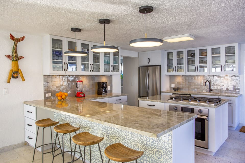 Freshly remodeled kitchen ready to make a large meal