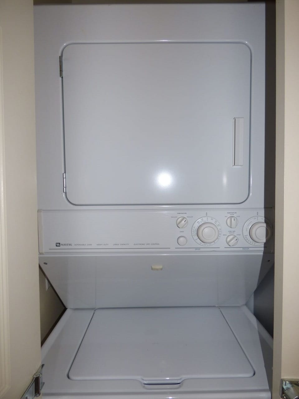 The unit is located upstairs in the closet between the bathroom and the twin bed room