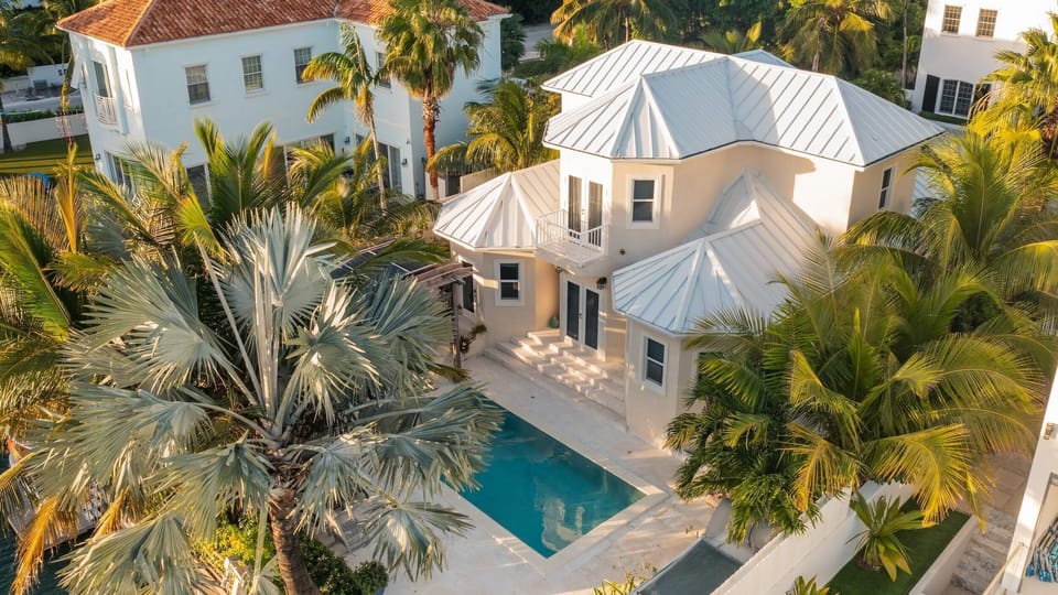 aerial view of the back of the house