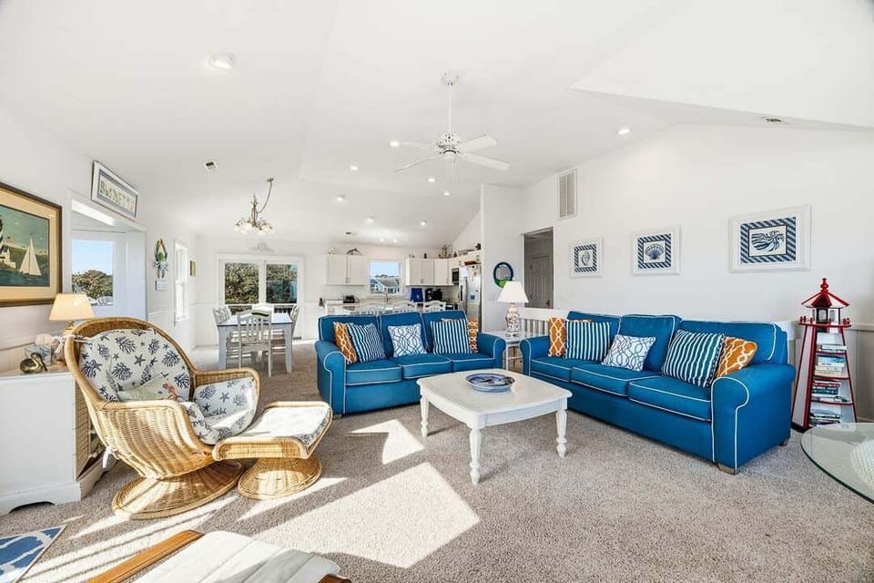 Top-Level Living Room with Deck Access