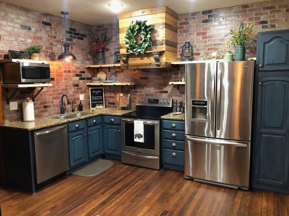 Full kitchen where you can cook meals at home if you'd like.
