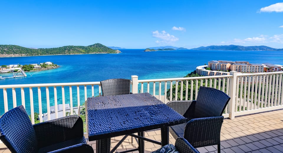 Amzaing view of JVD, St. John and Tortola from balcony. It never gets old :)