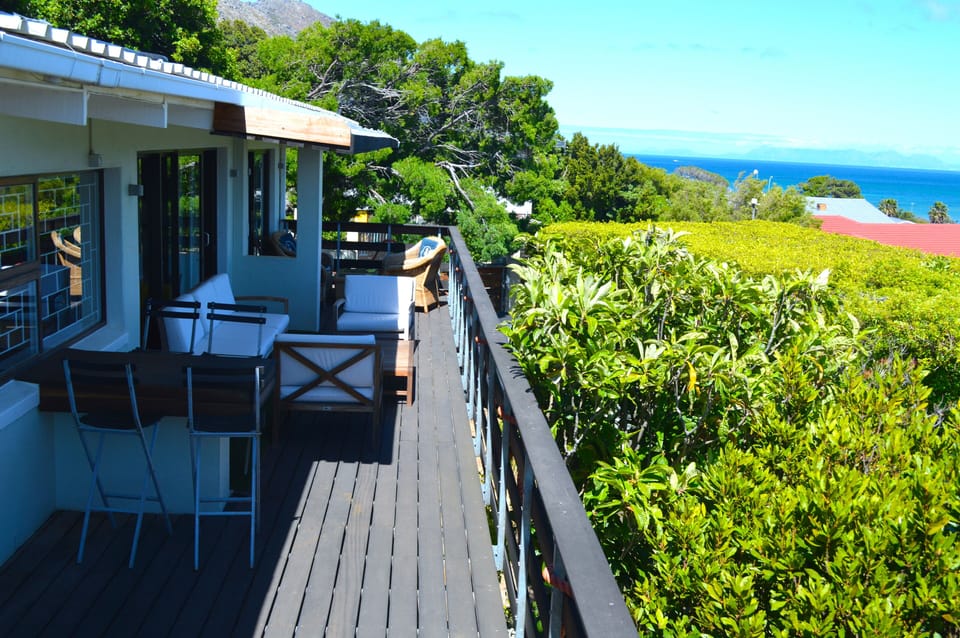 Top deck with sea and mountain views