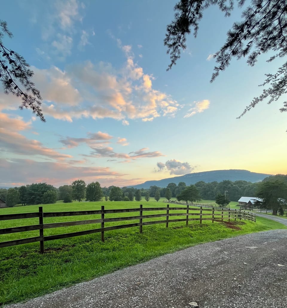 Panoramic views all around.