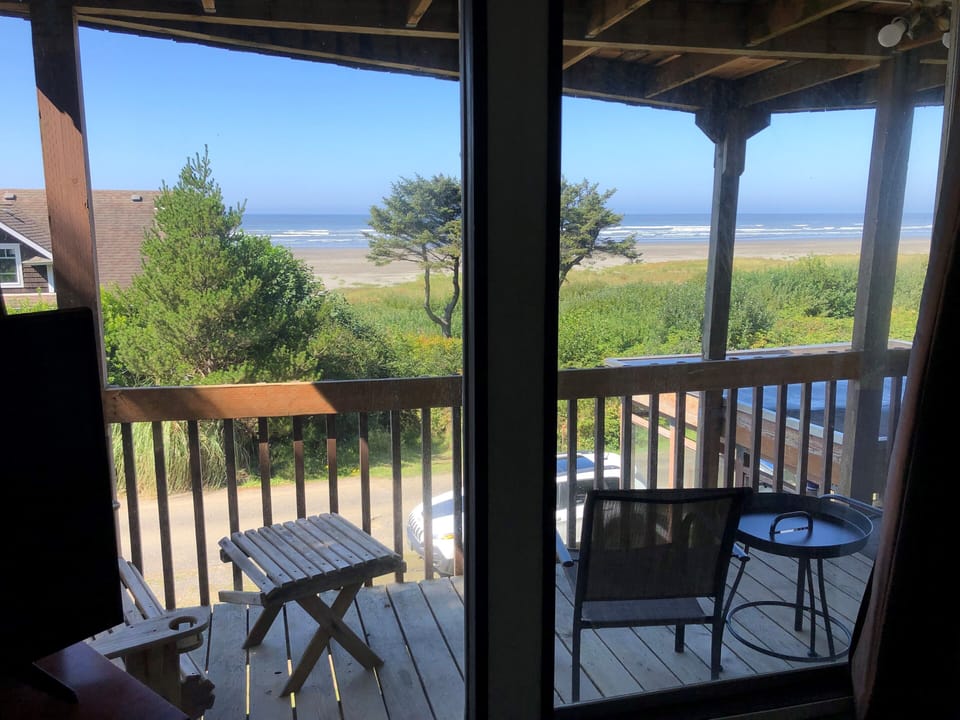 View from the lower living room