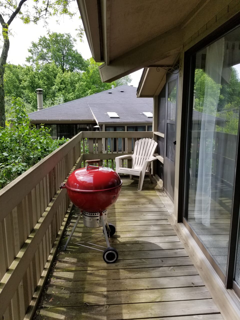 deck with charcoal grill
