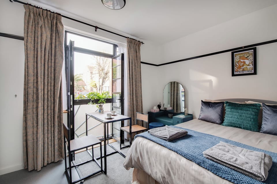 Open the juliet balcony doors in warmer months and let the fresh air in