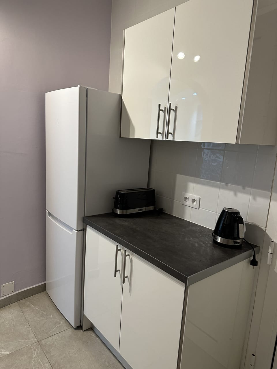 Fridge freezer and toaster/kettle plus Nespresso machine 