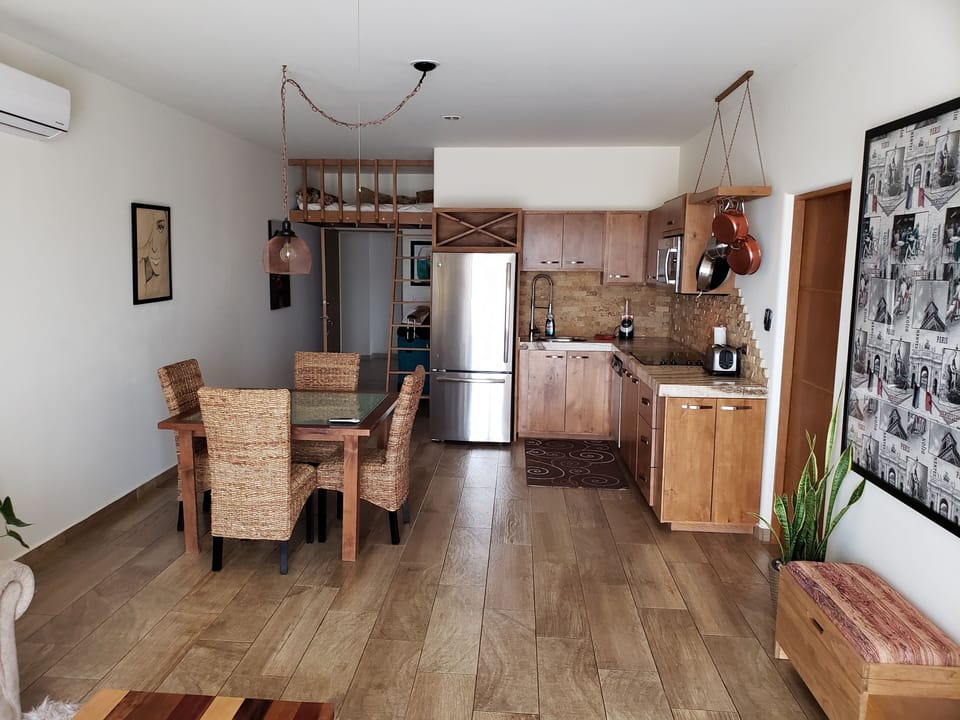 Dining area and kitchen