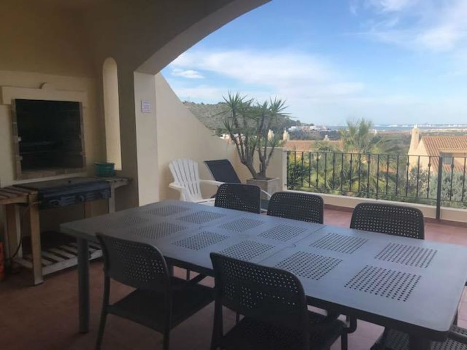 Large Terrace With BBQ, Dining Furniture & Sun Loungers