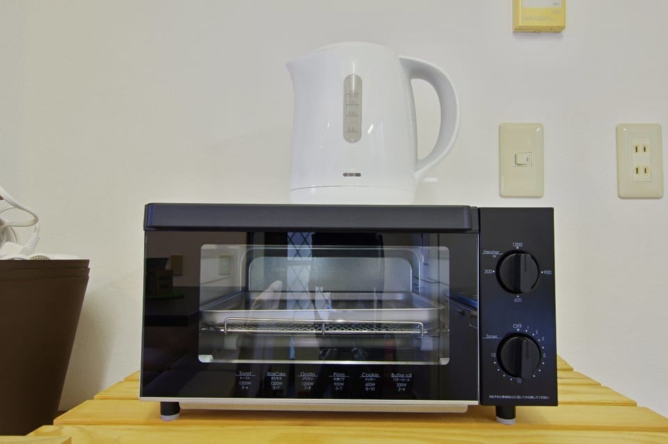 A full range of cooking appliances and utensils