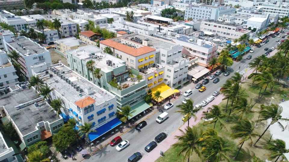 Elevated Luxury: Aerial View of Casa Grande on Iconic Ocean Drive.