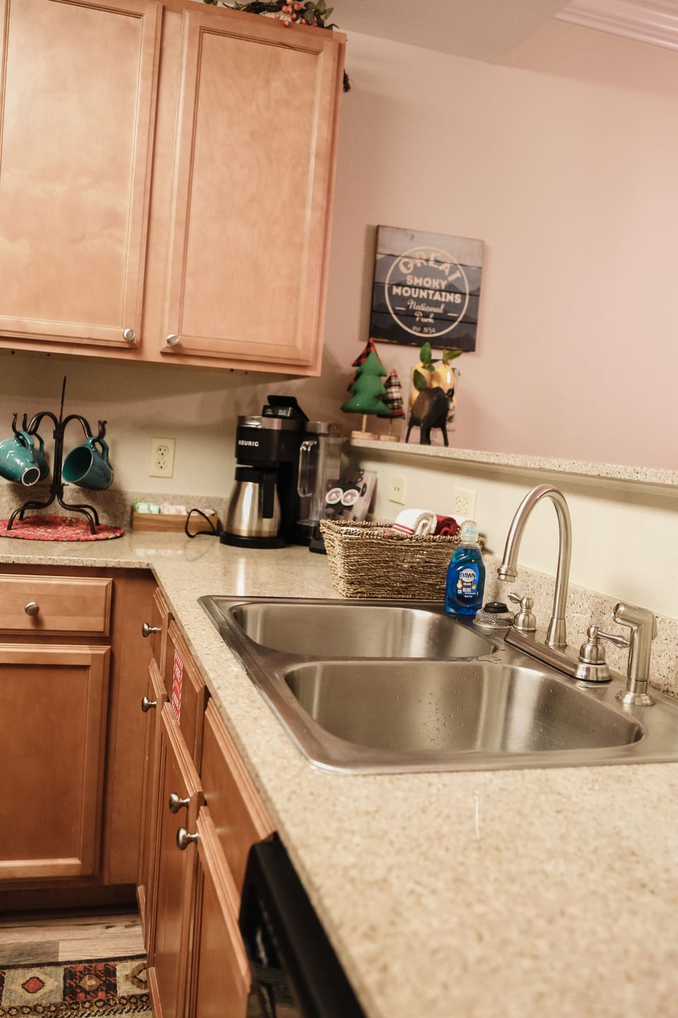 We have a couple of K-cups, sugar and creamer ready for your morning coffee!
