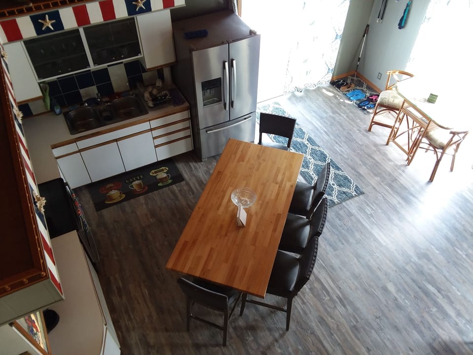 The Kitchen area, viewed from the loft above.