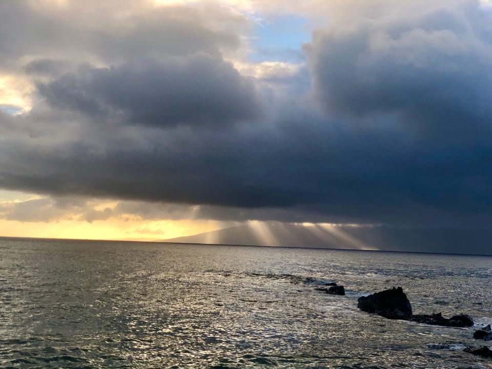 The island of Lanai across the bay