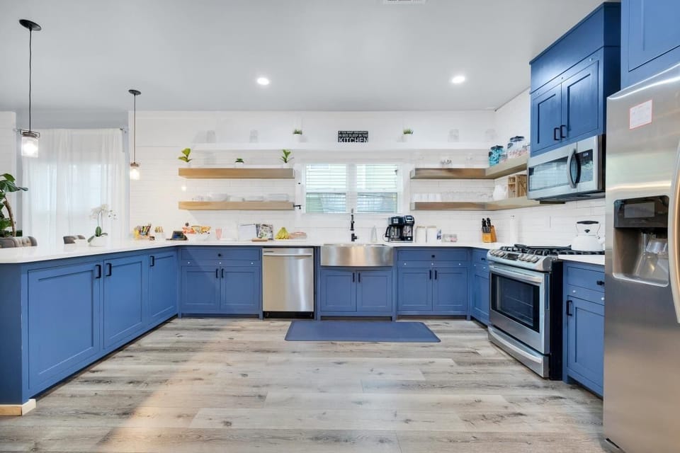 Custom Kitchen with Stainless appliances