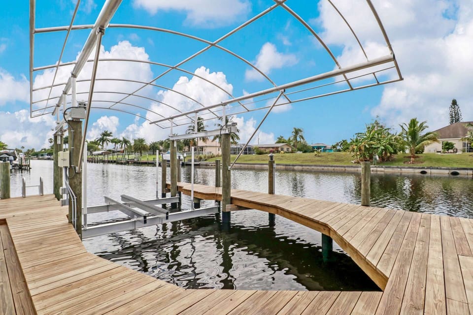 You may tie up a boat or just enjoy fishing along the dock (the lift is for owner use only - there is a boat there, not pictured.)