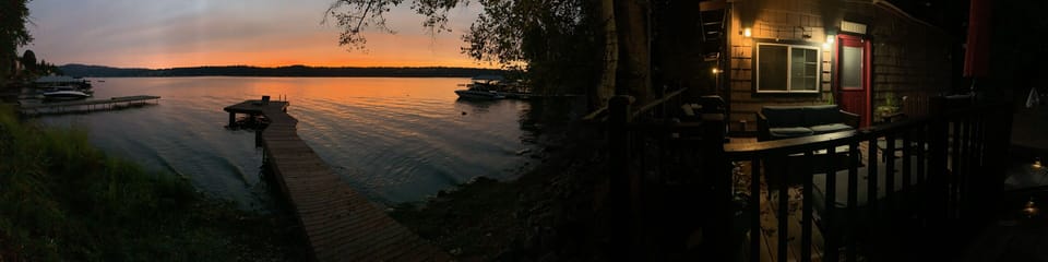 The view at night from the patio watching the sunset