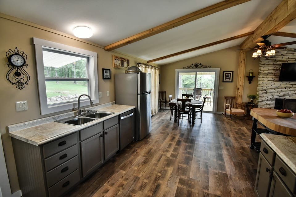 Enjoy the view from the kitchen sink window.