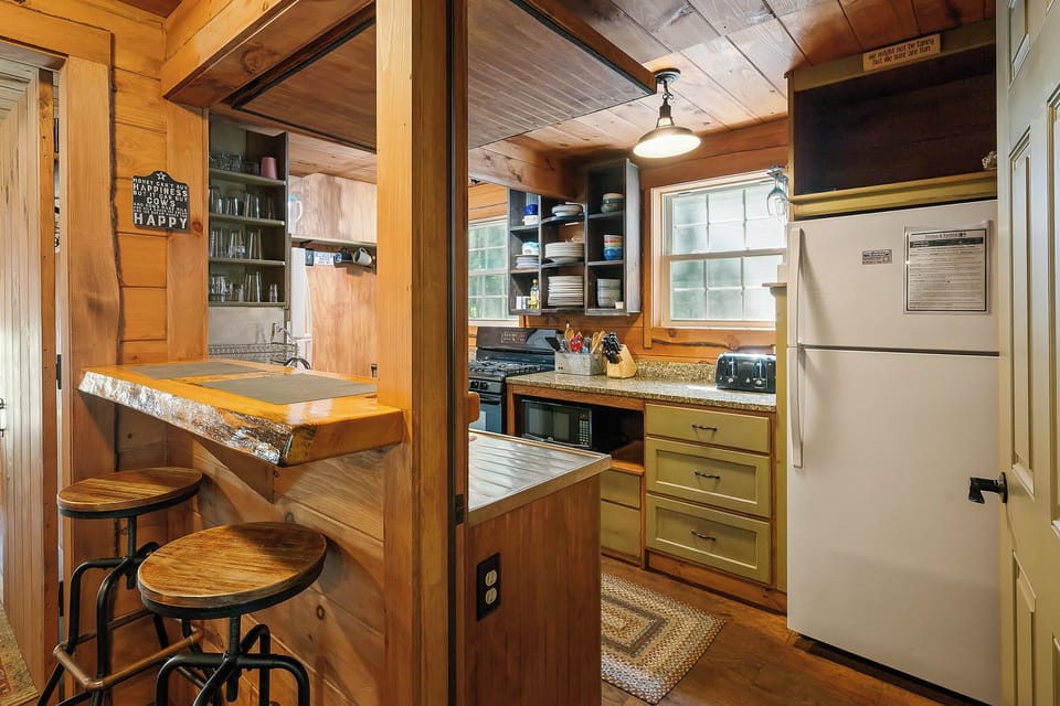Kitchen island with seating for two