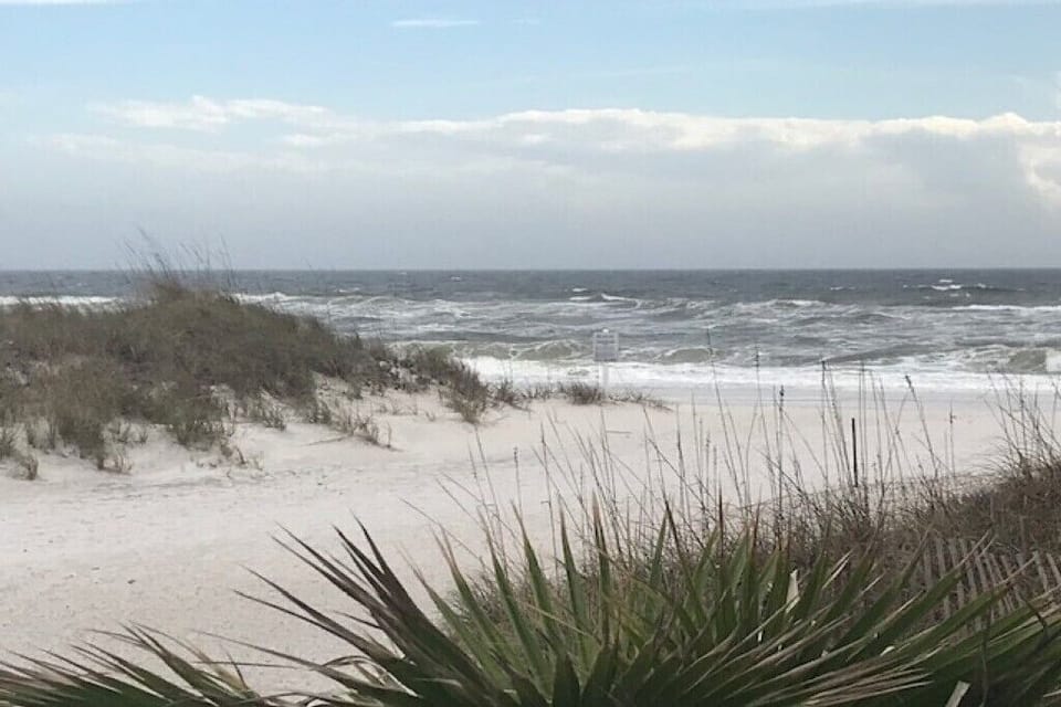 Beach in front of complex 
