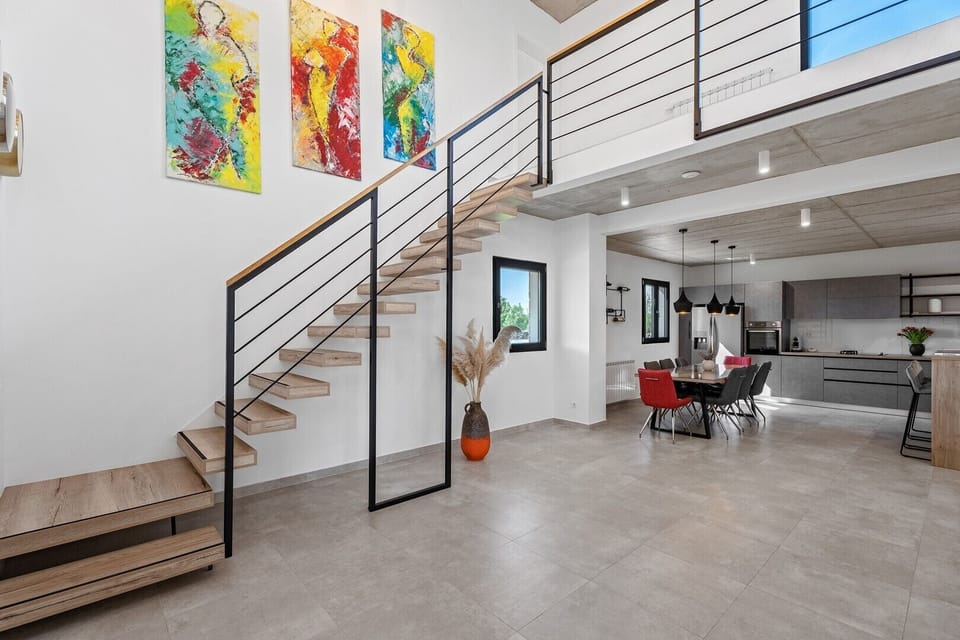 The main entrance takes you to an open space concept of living and dining area 