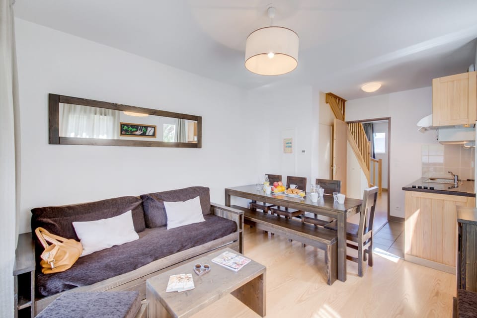 Kick back your feet and relax in the cozy living area.