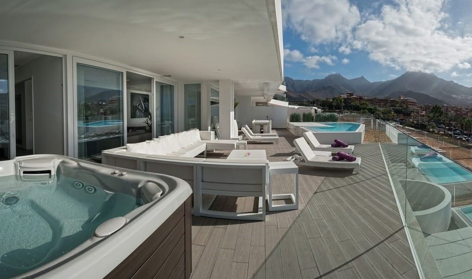 Spend time on your Private Terrace with Pool and Hot Tub!