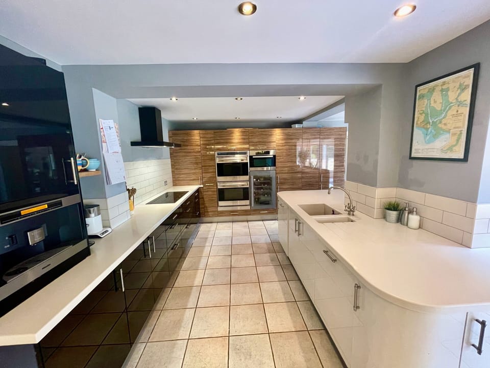 Kitchen - Induction hob, double Wolf oven, microwave & wine fridge