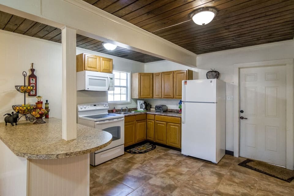Full kitchen with coffee maker