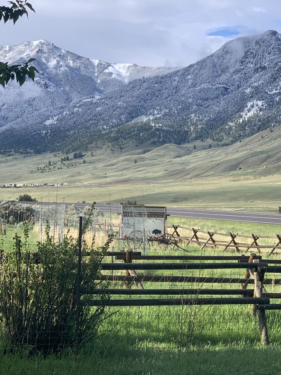 View from front porch overlooking Yellowstone and Electric Peak