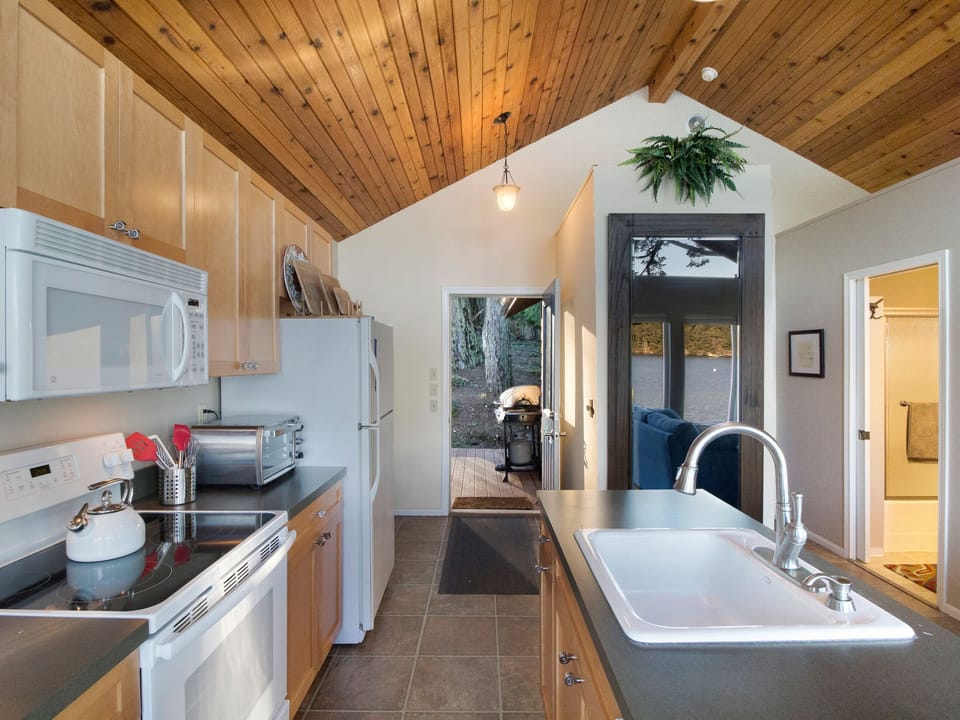 View from the kitchen looking towards entry door