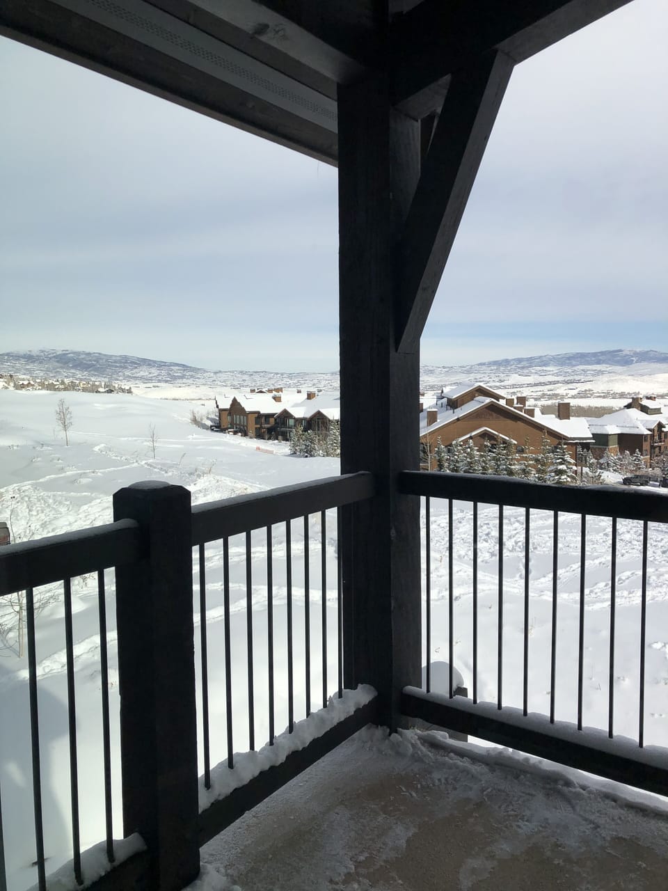 View from main level deck - includes bistro table and gas grill