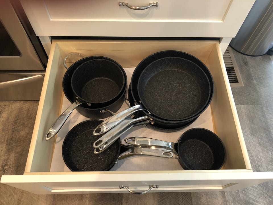 Stocked kitchen for family meals.