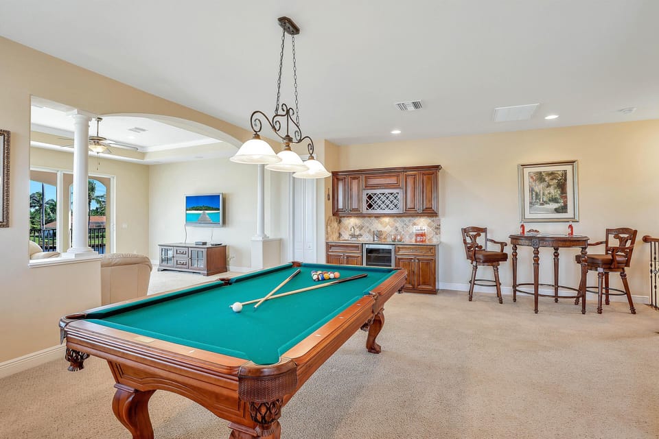 View of the upstairs Games room, with a wet bar.