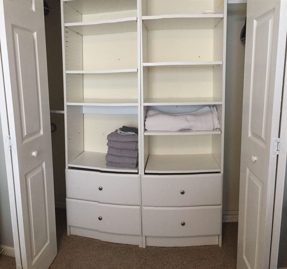 Bedroom #1 closet storage and organizing galore!