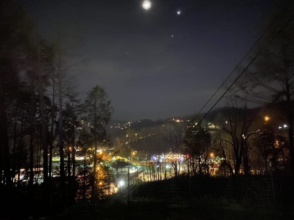 Night view from backporch
