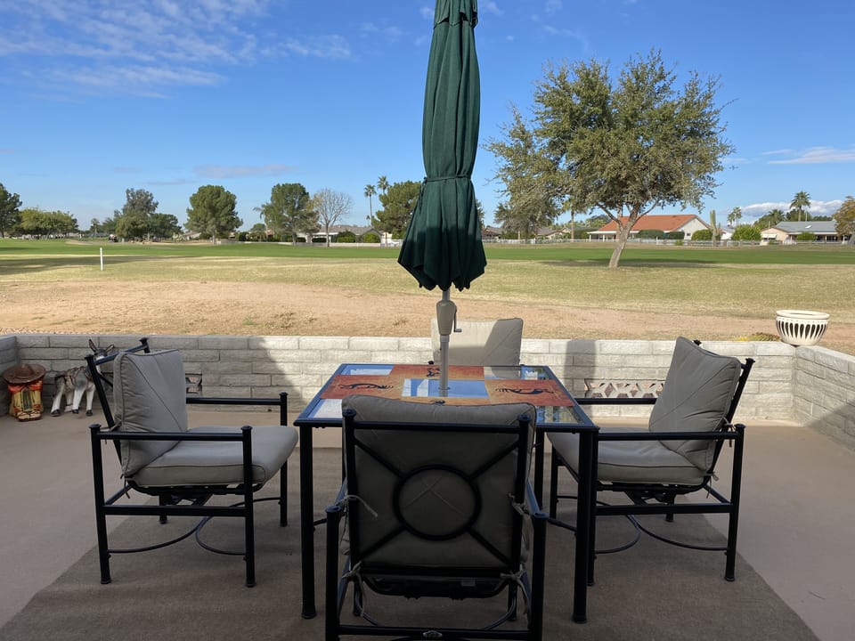 Patio and view of golf course