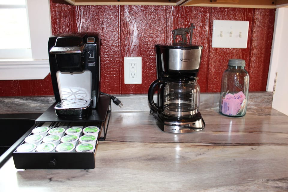 Keurig and regular drip coffee available.