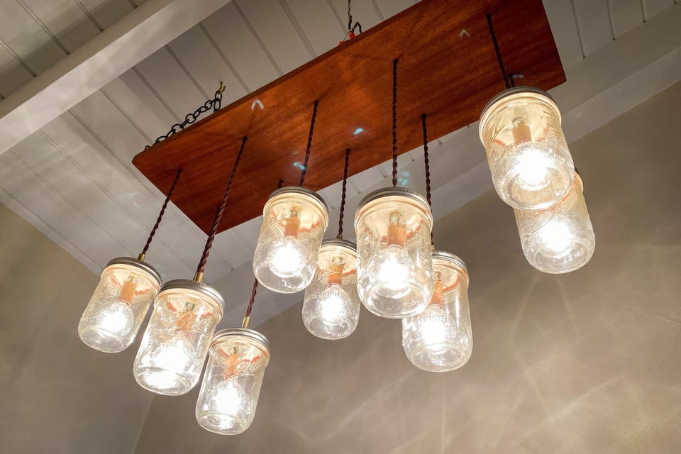 locally made recycled 'jamdalier adds a quirky touch