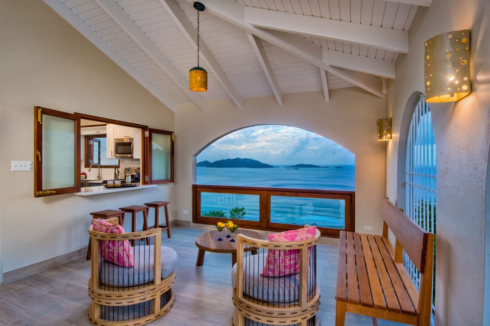 Relax on the covered Lanai, chat with the chef or just enjoy the view