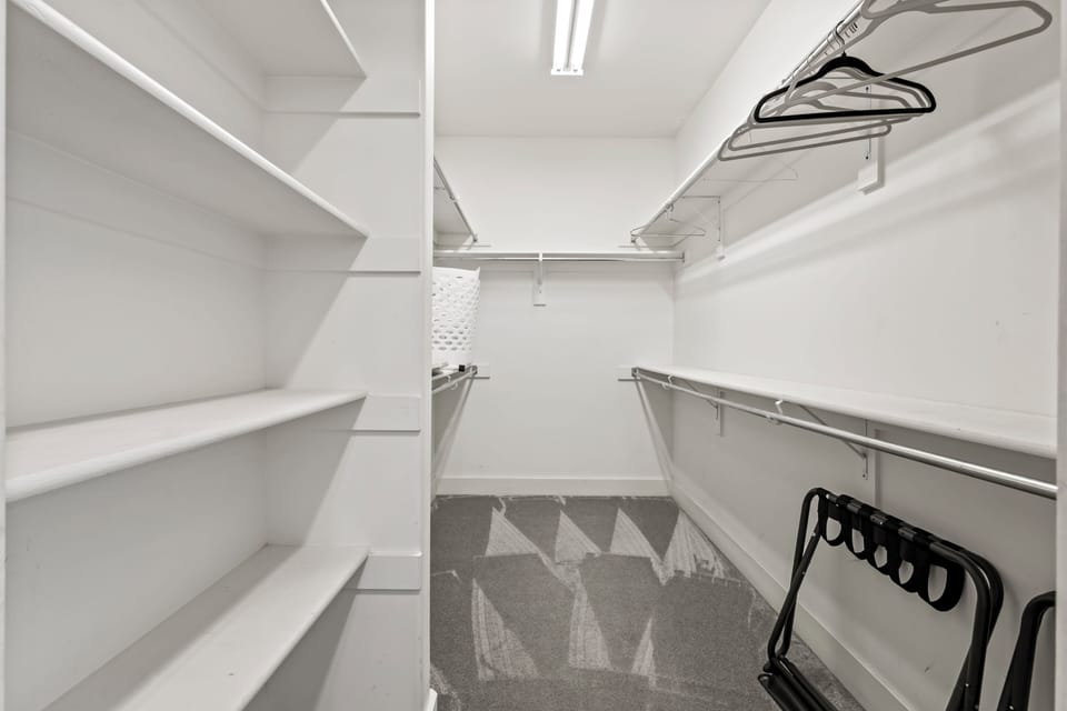 Master closet with luggage racks