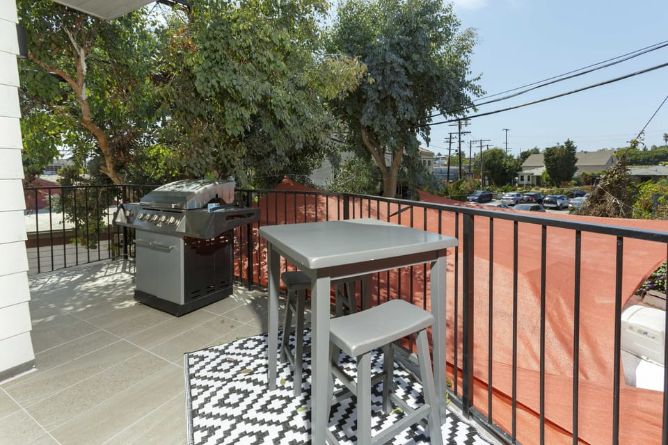 Furniture, Table, Floor, Patio, Railing