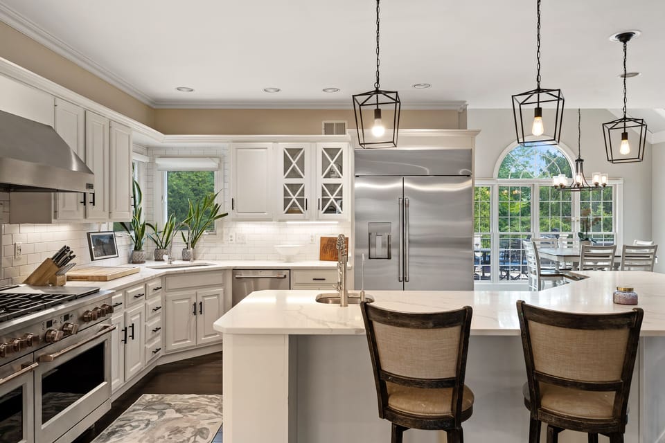 Fully stocked chef's kitchen 