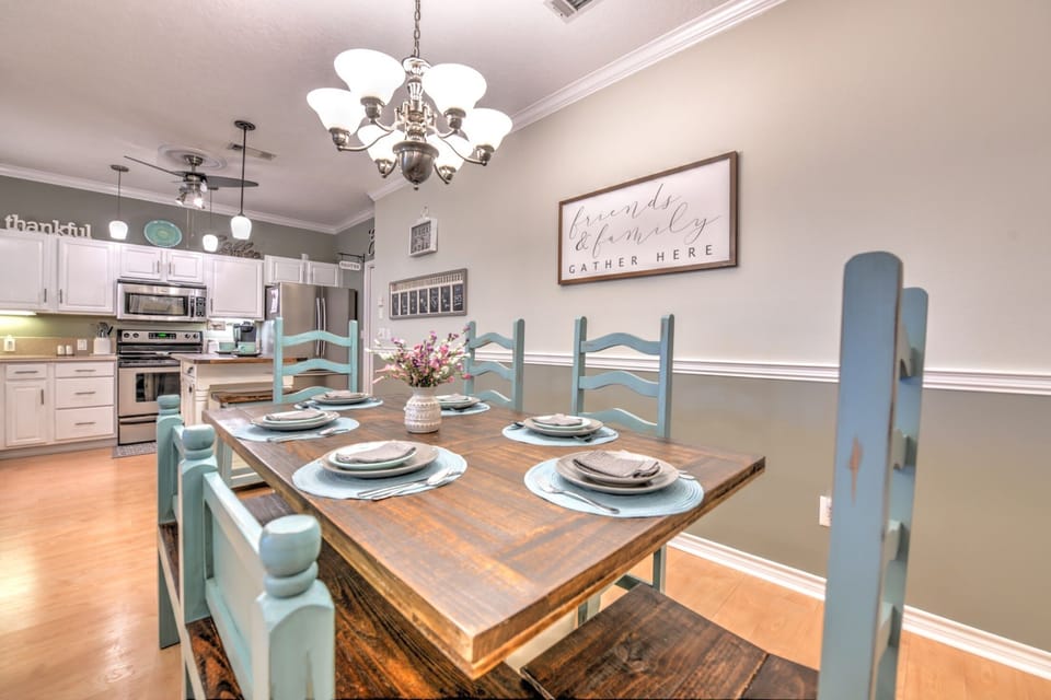 Dining table for (8).  (One chair not pictured)