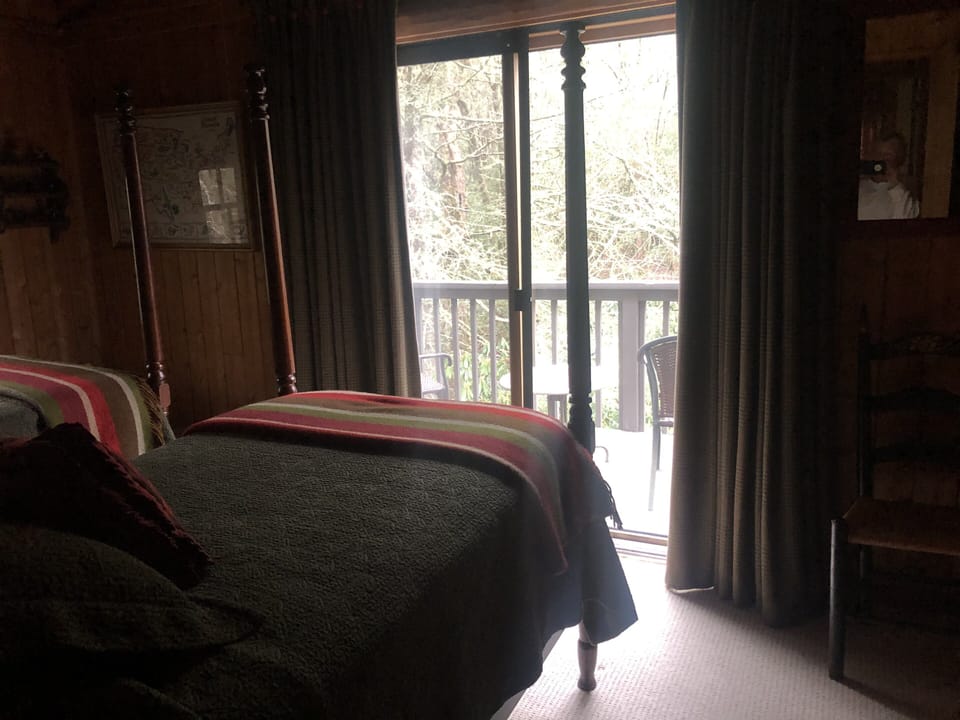 twin room looking out onto upstairs balcony