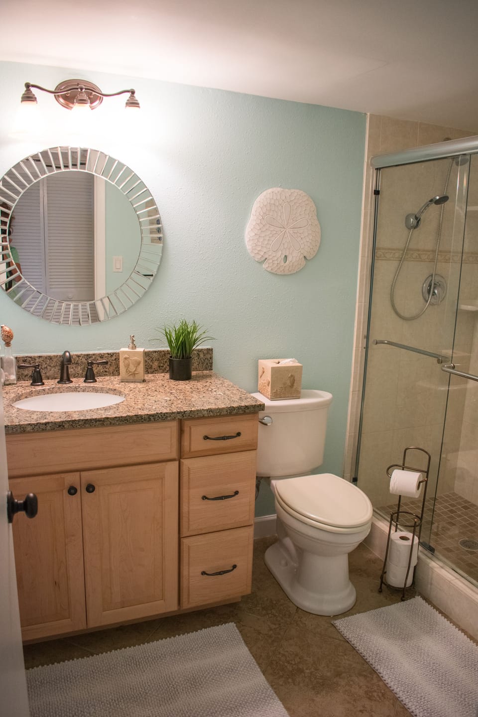 The shower in 2nd bathroom is handicap accessible.