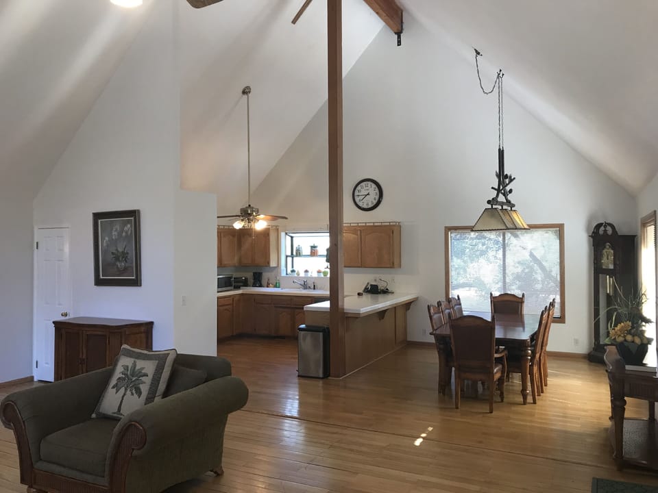 The main living room features a beautiful 20 Ft+ high ceiling
