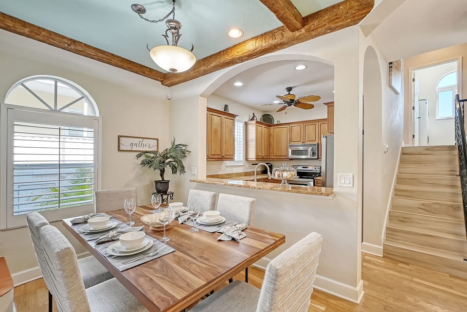 Ample dining space for casual bites or full meals with the whole group.