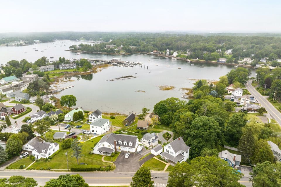 Aerial view of the property and the Mill Cove area
